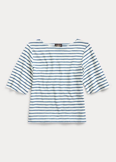 Tops Ralph Lauren Mujer Azules Oscuro Azules - Stripe Boatneck - MJEDS7510